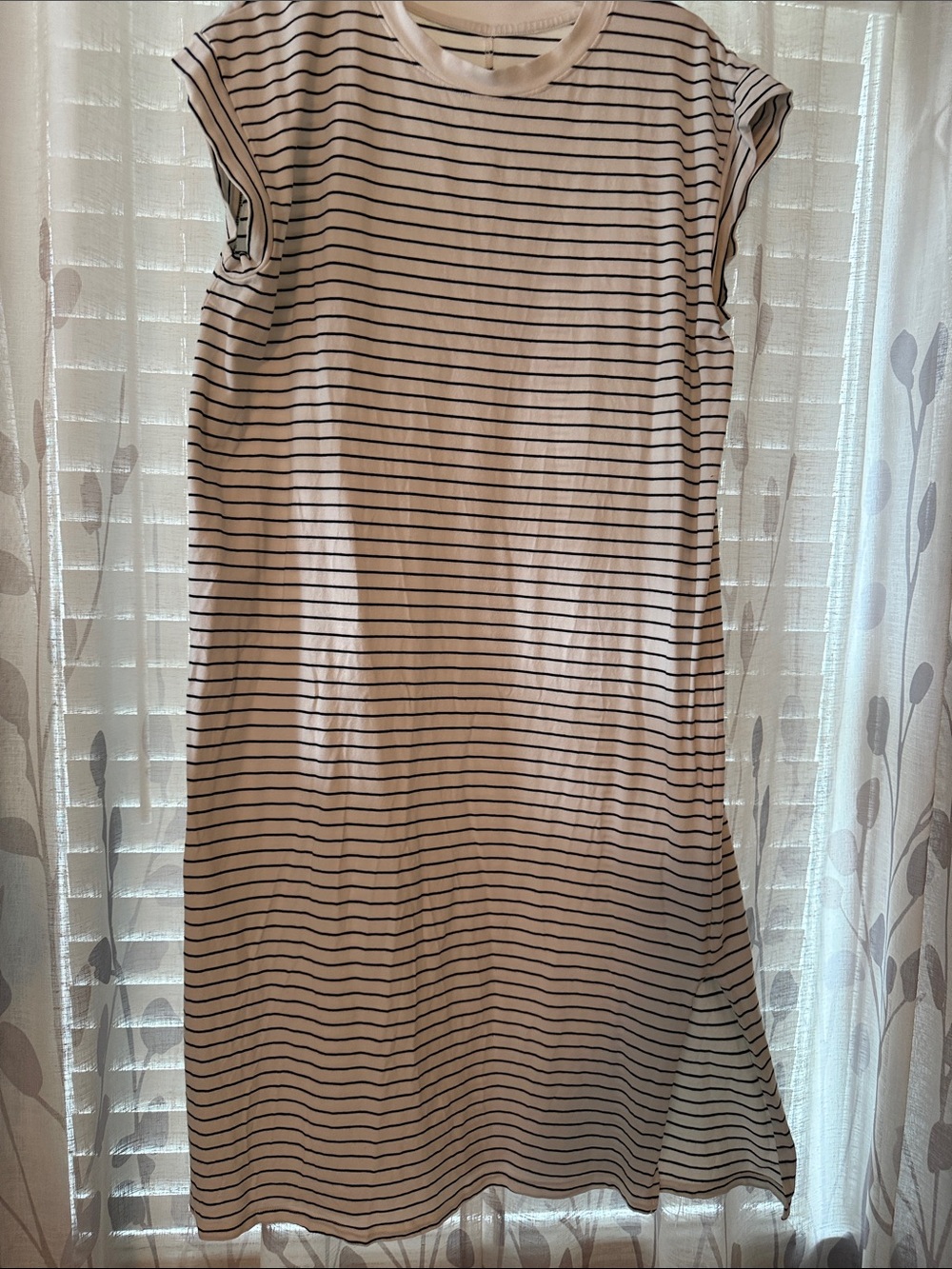 Striped tshirt knit maxi dress